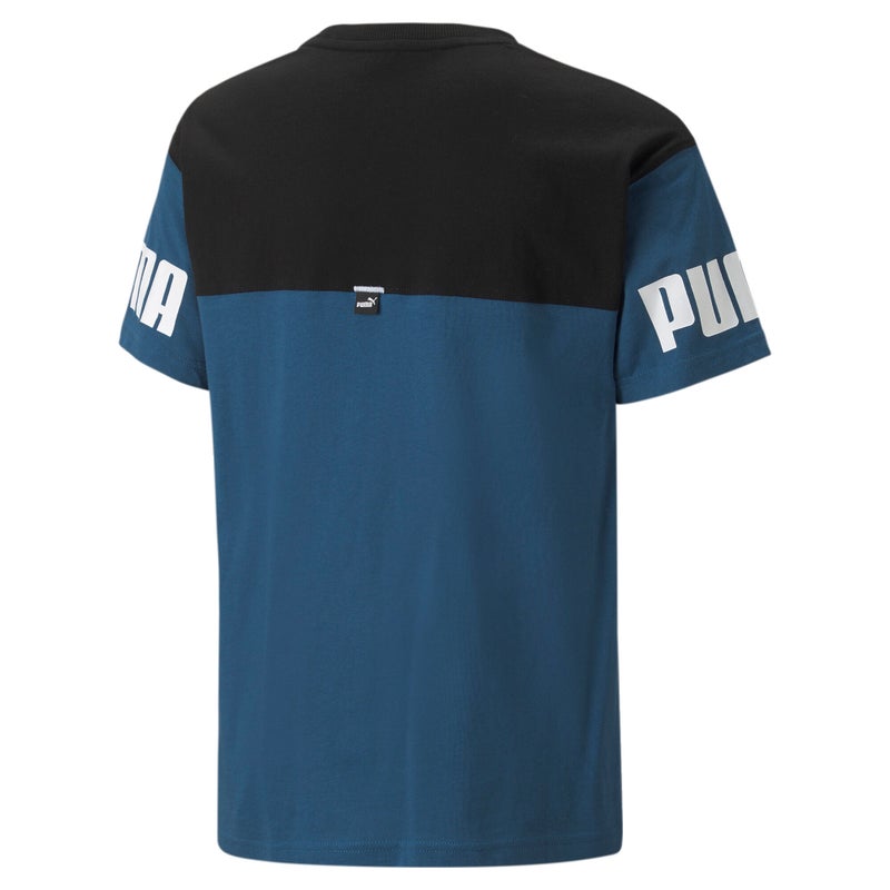 PUMA Power Kids Boys Colour Block T-Shirt Youth - Image 2